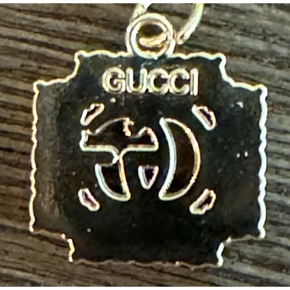 Gucci "GG" charm/zipper pull, gold tone, faux pearls, stamped Gucci_3
